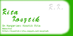 rita kosztik business card